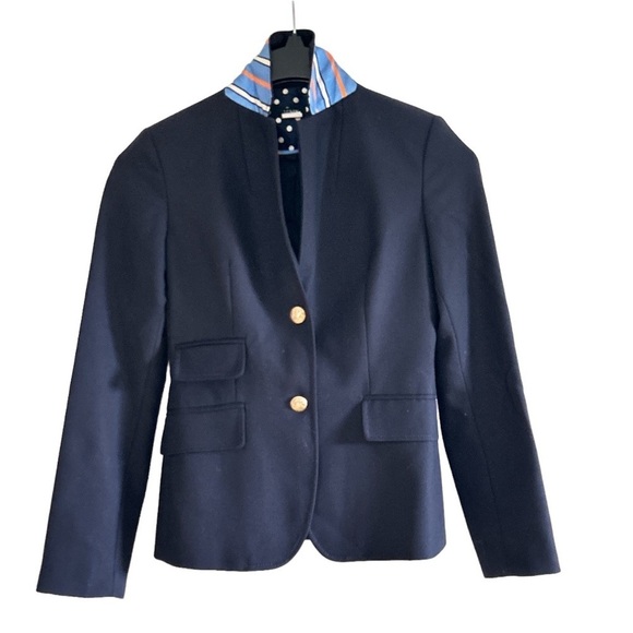 J Crew Schoolboy Wool Blazer Blue Size 0 - Picture 1 of 11